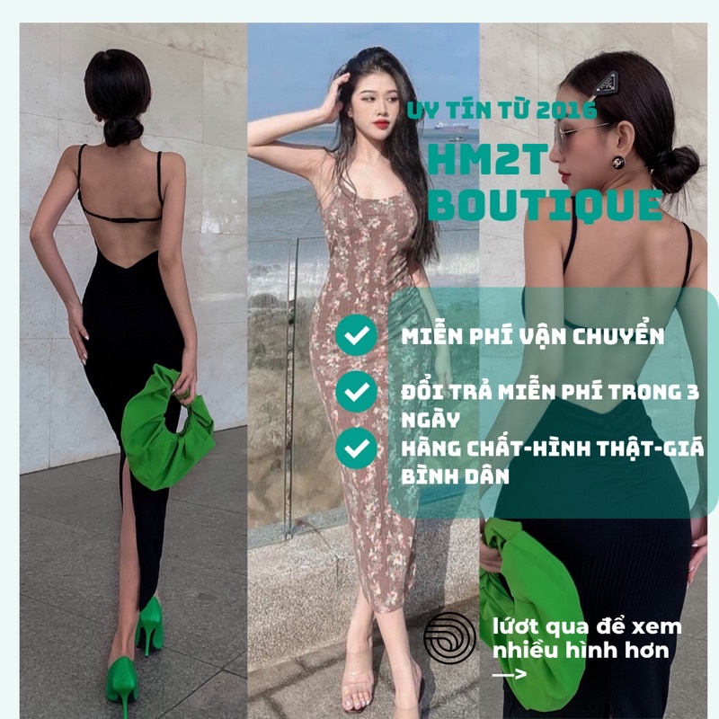 (HÌNH THẬT) Đầm midi body 2 dây ôm dài xẻ sang trọng quyến rũ sang chảnh YN