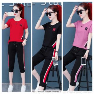 Đồ bộ thể thao nữ thêu chữ r cao cấp