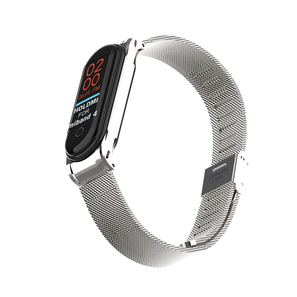 MYRONGOODS Metal Mesh Strap Milanese Stainless Steel Wristband for Xiaomi Mi Band 4 3