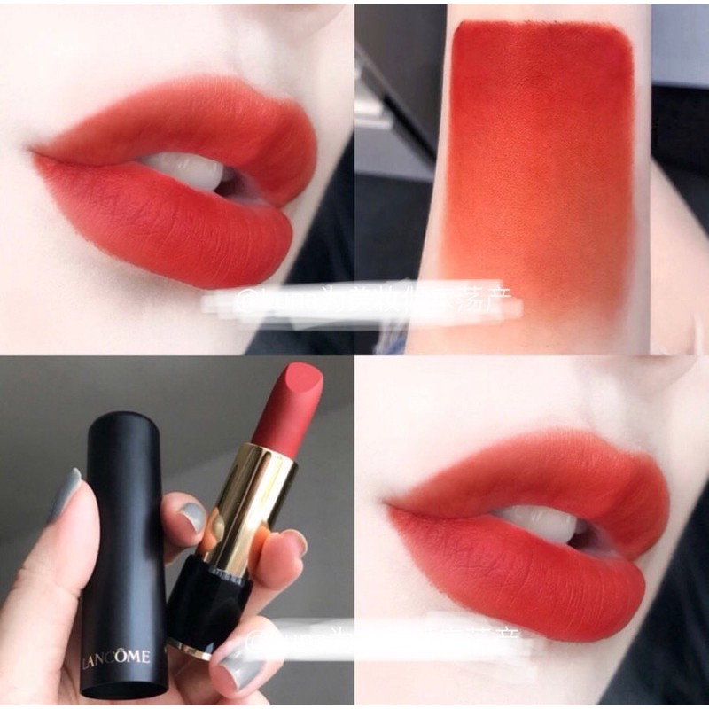 Son Lancome L’absolu rouge drama matte màu 196 Orange Sanguine