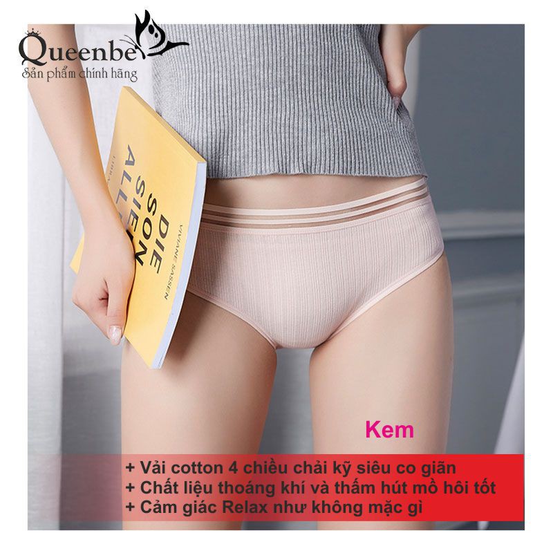 Quần chip nữ đẹp quần lót nữ cotton 4 chiều Queenbe GLDL033 Cuocsongvang