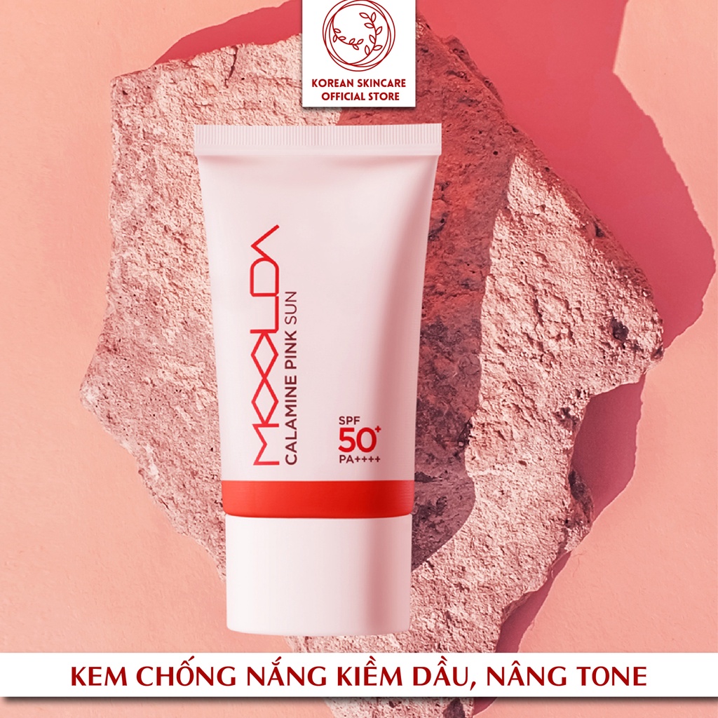 Kem chống nắng nâng tông Moolda Clamine Pink Sun PA++++ SPF50+ 150ml kiểm soát bã nhờn, nâng tông hồng nhẹ