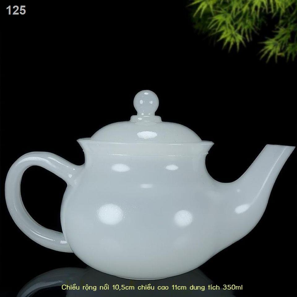 Jasper Jade Teapot Teacup Bộ trà Y tế Kung Fu Trung Quốc đơn