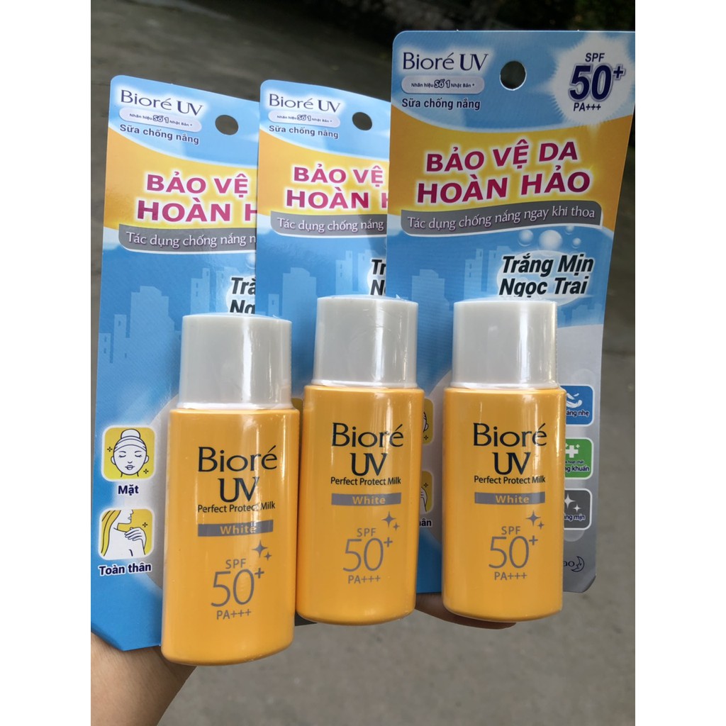 SỮA CHỐNG NẮNG BIORE TRẮNG MỊN NGỌC TRAI SPF 50+/PA+++