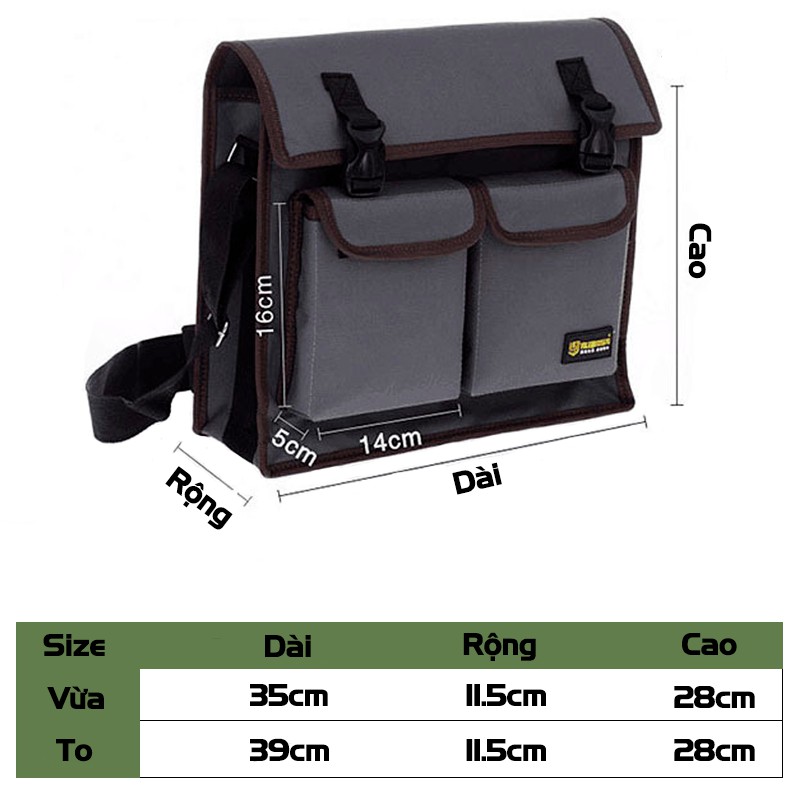Túi Đựng Đồ Nghề Đeo Chéo Dày Dặn Chịu Lực Chống Thấm, Túi Đựng Đồ Nghề