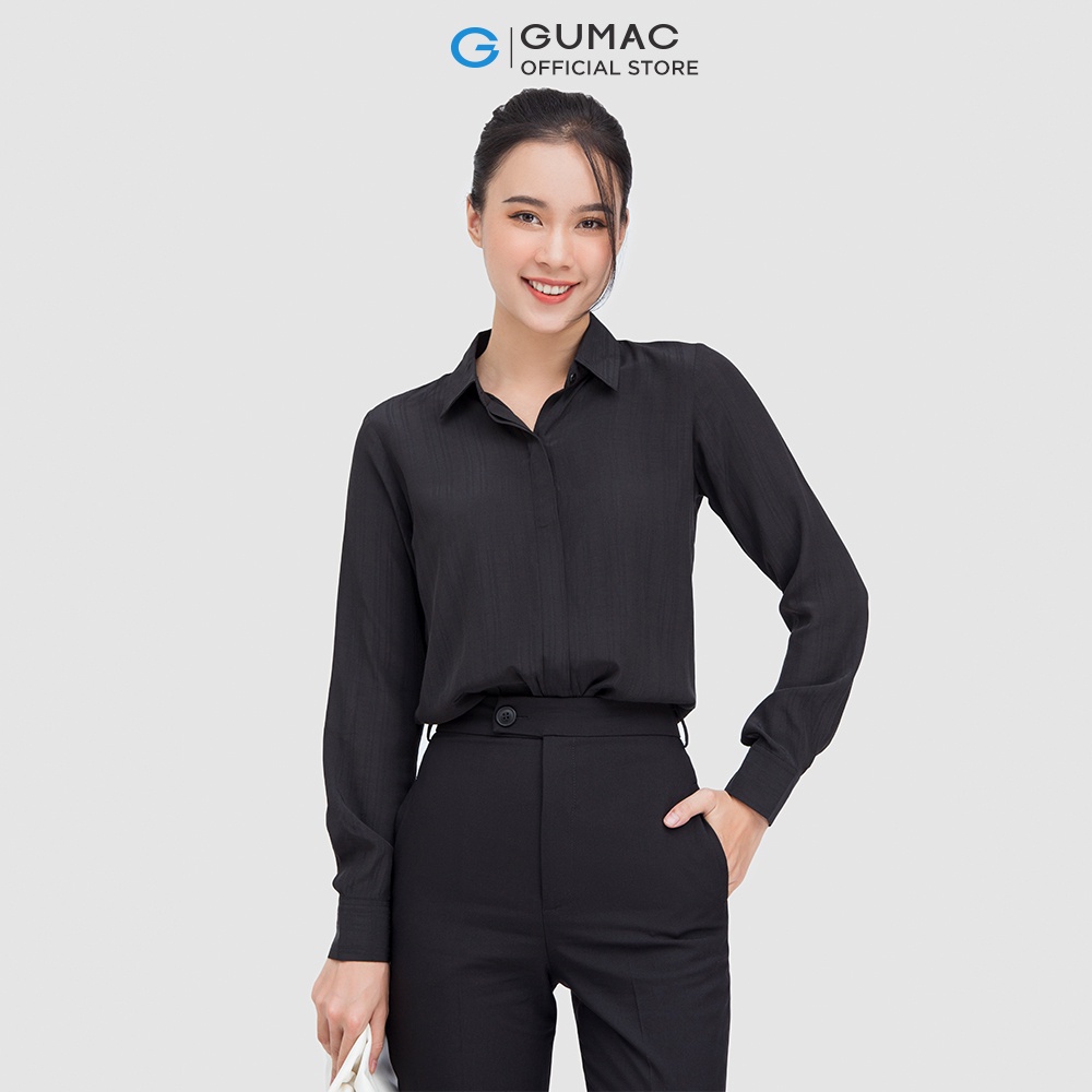 [Mã WABRGUM giảm 10% tối đa 30K đơn 99K] Áo sơ mi nữ giấu nút GUMAC form basic nhiều màu thanh lịch AC05003