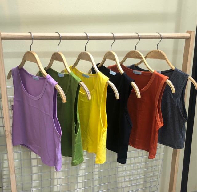 Video Thật Áo croptop Thun kiểu áo croptop ba lỗ 6 màu siêu rẻ