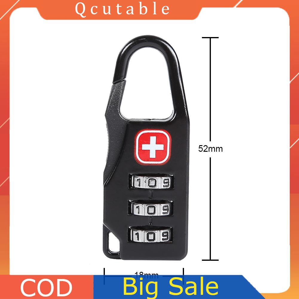 Ổ khóa cửa/balo/túi xách mật khẩu 3 số quay an toàn chống trộm