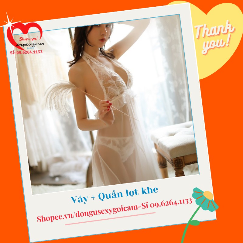 Váy Ngủ 2 Dây Sexy Nữ Dễ Thương Gợi Cảm Xuyên Thấu Kèm Quần Lót Lọt Khe Sexy Màu Trắng Bigsize Giá Rẻ | BigBuy360 - bigbuy360.vn