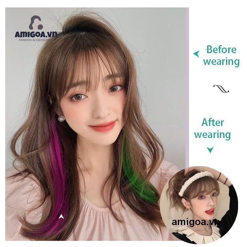 ✨✨Tóc giả xoăn dài có  tùy chọn thời trang kiểu Hàn cho nữ