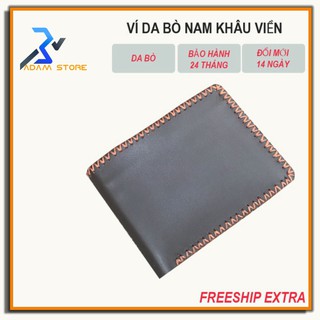 [DA BÒ THẬT 100%] Ví da bò nam khâu viền ADAMSTORE chất liệu da thật 100% bóp ví nam trẻ trung VD002