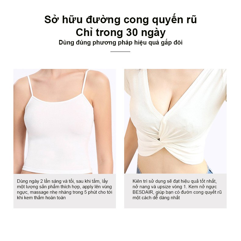 Lời khen ngợi đáng giá BESDAIR Kem Nở Ngực Nâng Ngực Tự Nhiên Tăng Ngực An Toàn Hiệu Quả Săn Chắc Làm Tăng Vòng 1 Enhanc | BigBuy360 - bigbuy360.vn