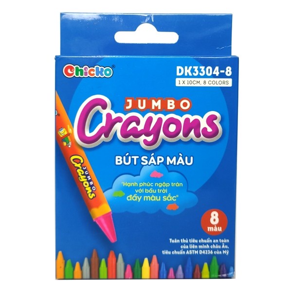 Văn Phòng Phẩm DUKA: Bút Sáp Màu Jumbo Crayons 8 Màu DK 3304