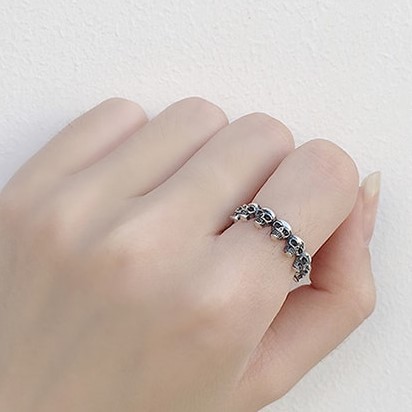 Nhẫn Bạc Nữ S925 Thiết Kế Hình Đầu Lâu Độc Đáo Cá Tính N1712 - Bảo Ngọc Jewelry