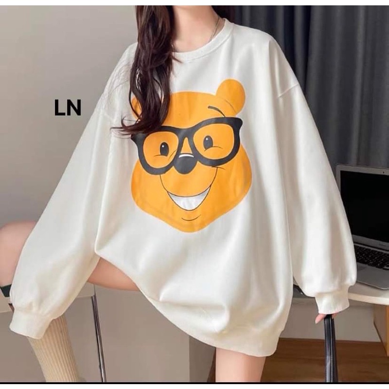 Áo nỉ Swt gấu vàng đeo kính TH6
