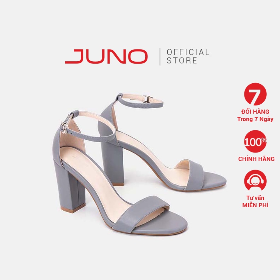 Giày Sandal 9cm Thời Trang JUNO Gót Vuông Quai Ngang SD09070