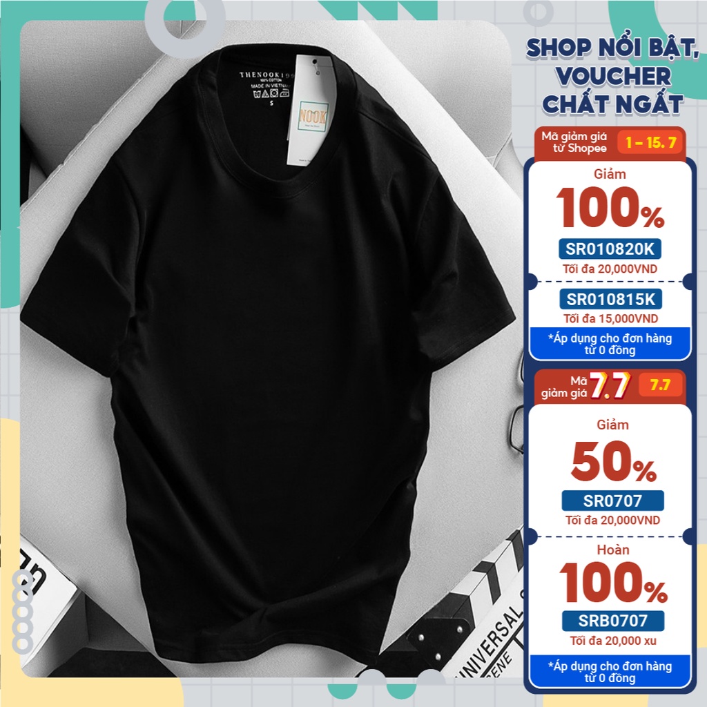 [CAO CẤP] Áo thun trơn BASIC COTTON mặc rất mát - màu đen