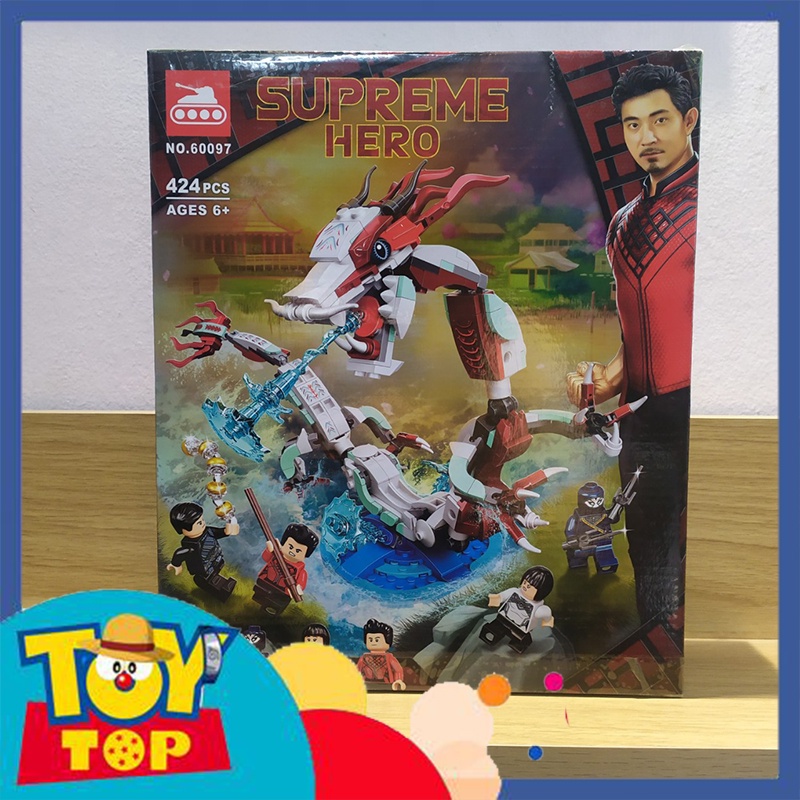Đồ chơi lắp ráp ghép siêu anh hùng Shang chi rồng thần trong cuộc đại chiến làng cổ xếp hình Tank 60097 mô phỏng 76177