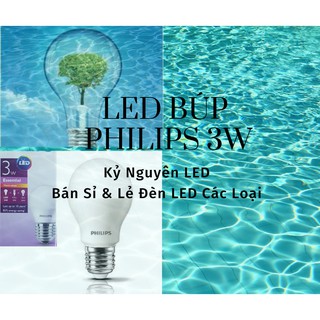 Combo 5 Đèn Led Búp Philips 3w Essential Trắng/Vàng
