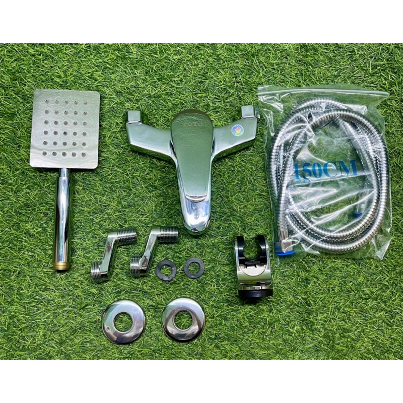 Bộ Củ sen tắm TOTO nóng lạnh,vòi hoa sen INOX 304 Bóng Không Han Gỉ (Ảnh thật-video thật 100%)