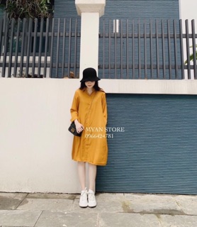 ĐẦM SƠMI VÀNG FORM RỘNG