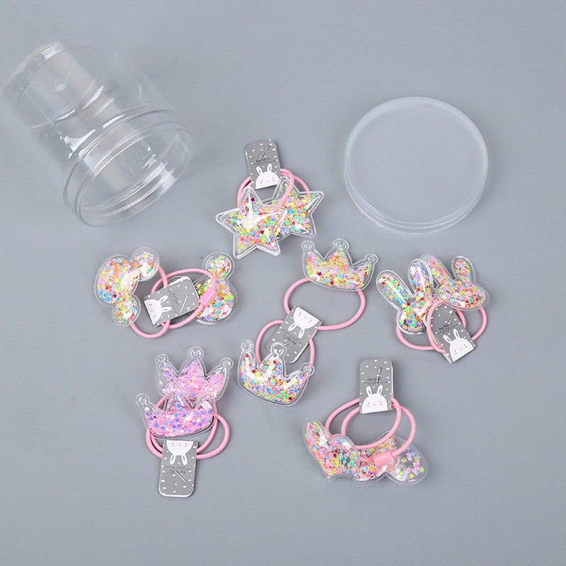 Hộp 12 Dây buộc Tóc, Cột tóc Mềm Hàn Quốc cho bé