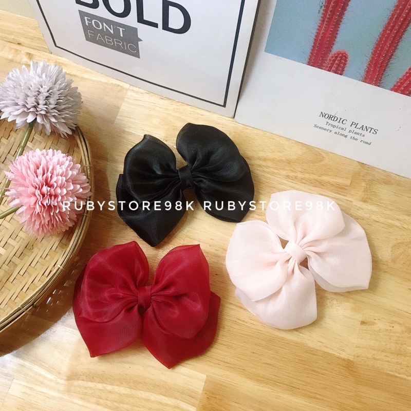 kẹp tóc nơ Mây tiểu thư kiêu sa ( size to )