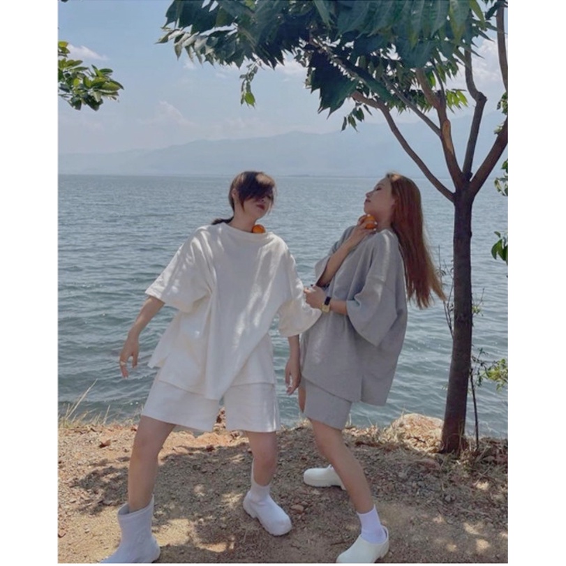 Set đồ quần áo nữ rộng freesize đi chơi du lịch xinh đẹp vải cotton độc lạ phong cách trẻ trung giá rẻ