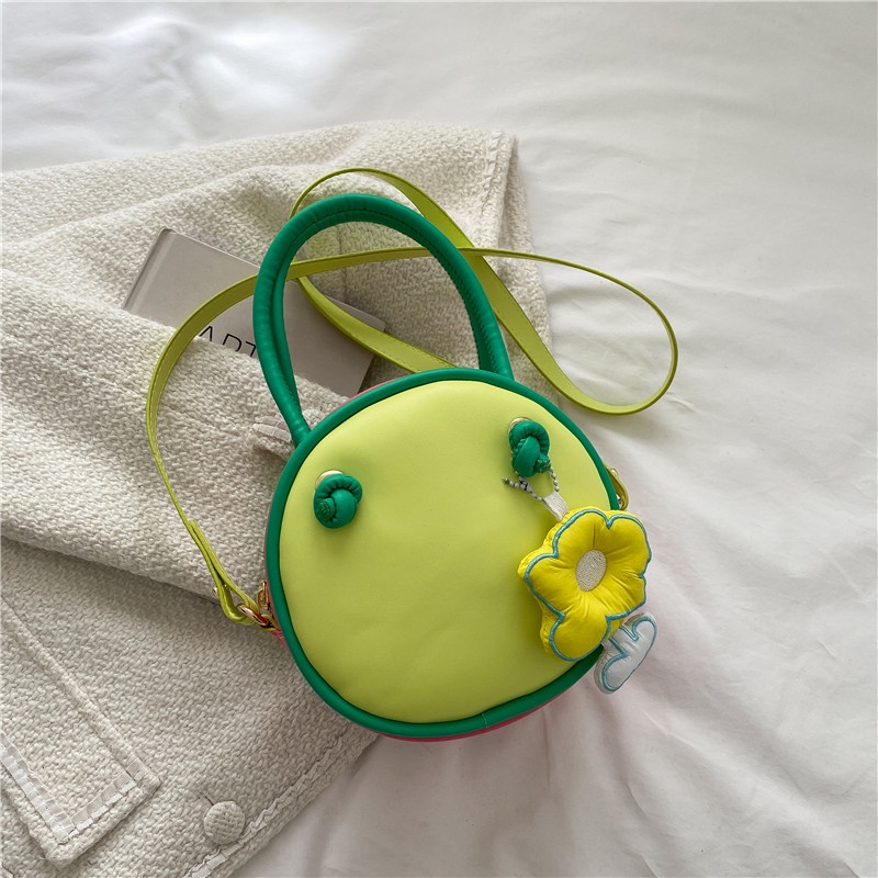 Túi Đeo Vai Hình Tròn Nhỏ Xinh Màu Sắc Tương Phản Thời Trang Mùa Hè 2022 Cho Nữ
