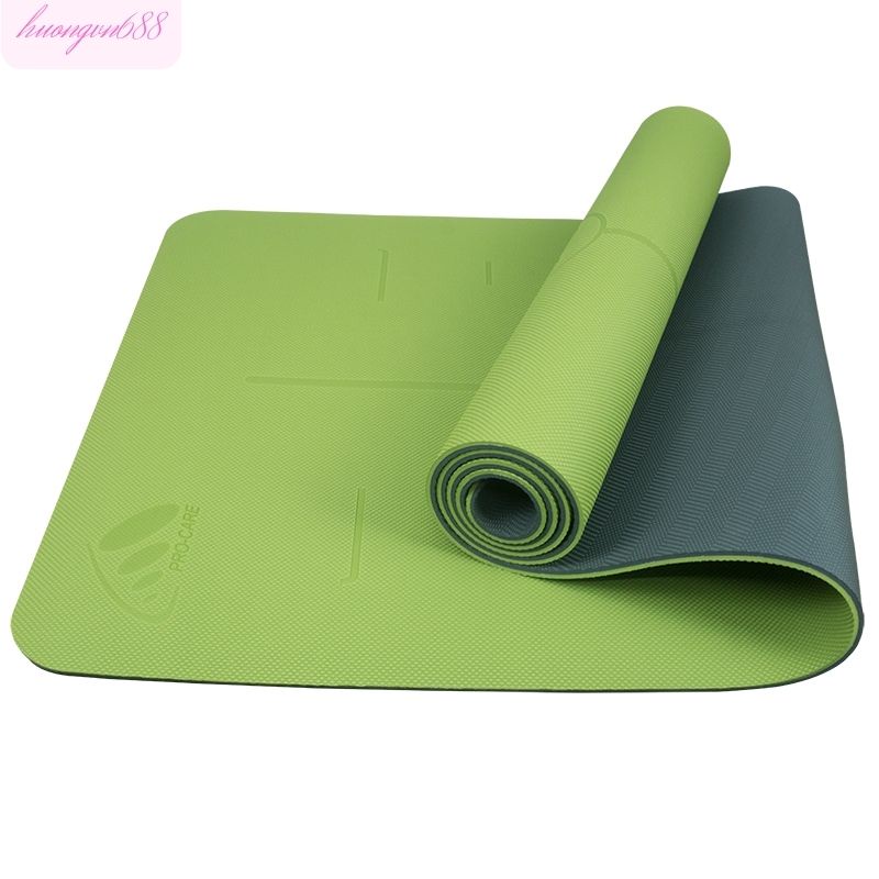 Thảm Tập Yoga TPE 2 Lớp 6mm định tuyến Cao Cấp Chống Trượt - Hàng Loại 1 Chất Lượng Tuyệt Vời