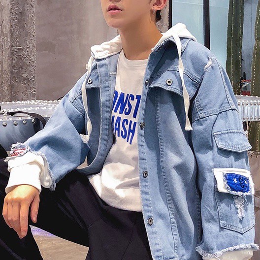 Áo Khoác Jeans Phối Mũ Nỉ Unisex Cho Cả Nam Và Nữ Vải Jean Xuất Đẹp Và Thoáng Mát - HÀNG MỚI VỀ