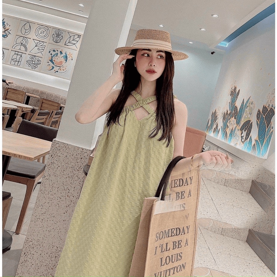 (HCM) Đầm maxi đũi xốp phồng xinh xắn tiểu thư sang chảnh , dành cho các chị em thời trang siêu xinh MỚI NHẤT HIỆN NAY