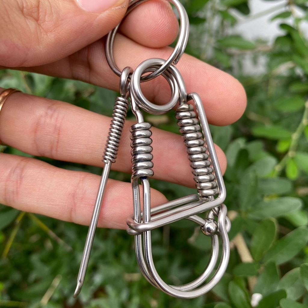 Móc chìa khoá xe máy oto bằng inox 2 ly cứng cáp bền đẹp