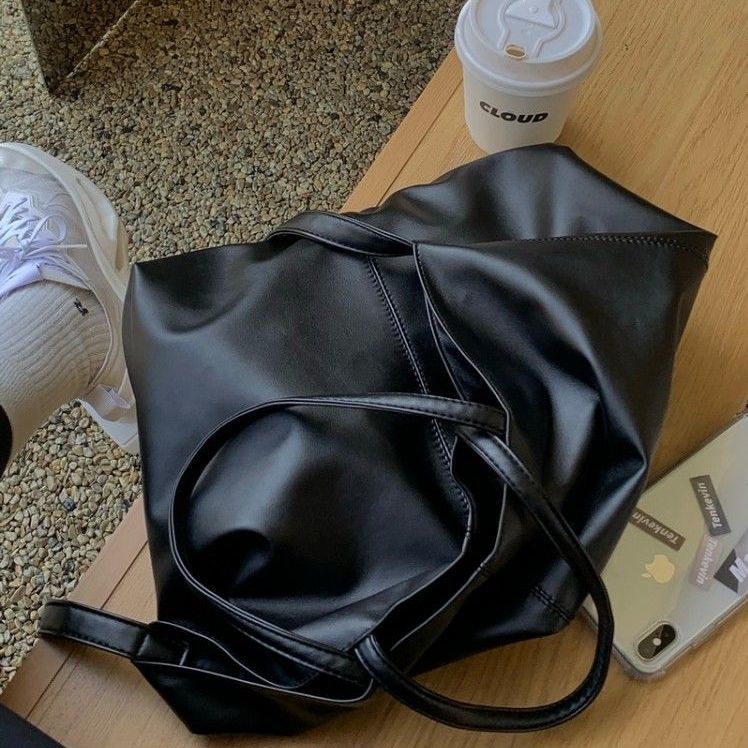 Túi Da PU Đeo Chéo Màu Đen Thời Trang Cho Nữ