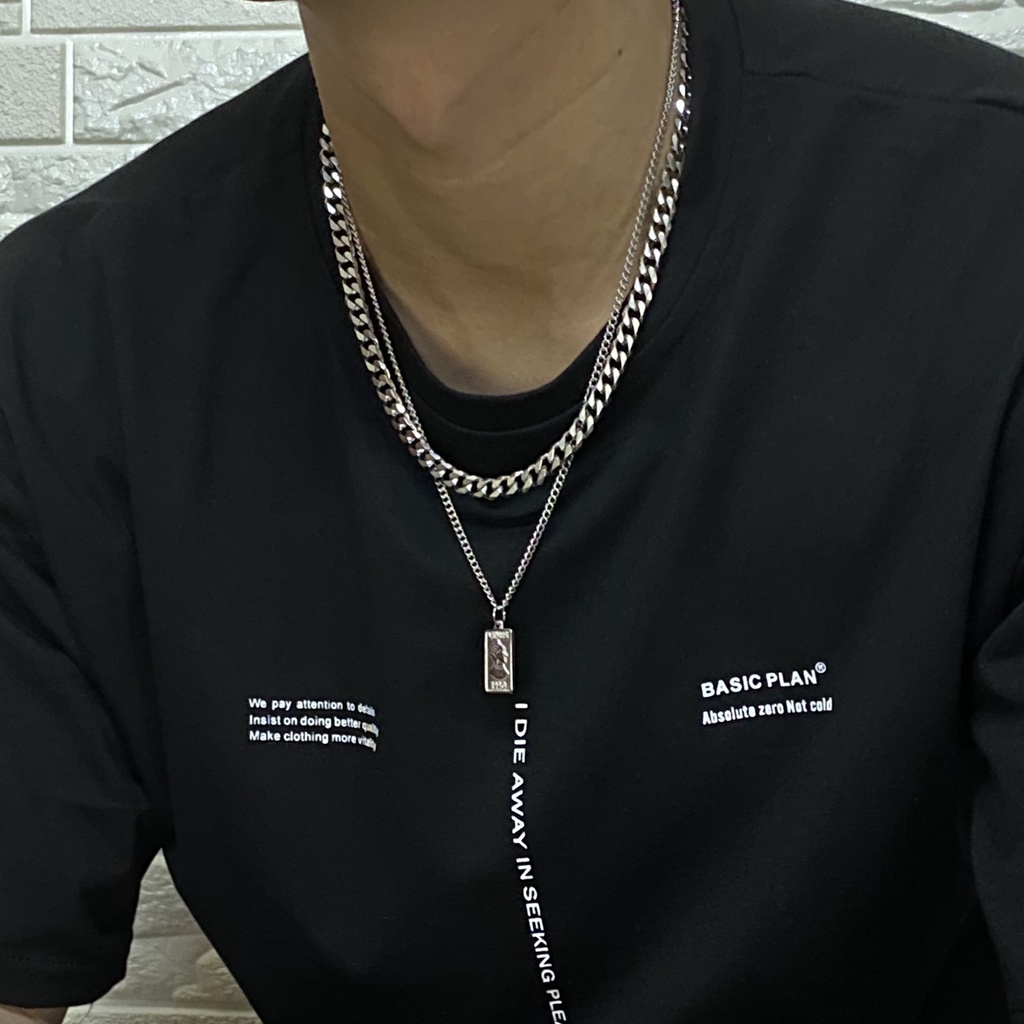 Dây chuyền unisex mua 2 trong 1 thép không gỉ kèm mặt dây chuyền mama king