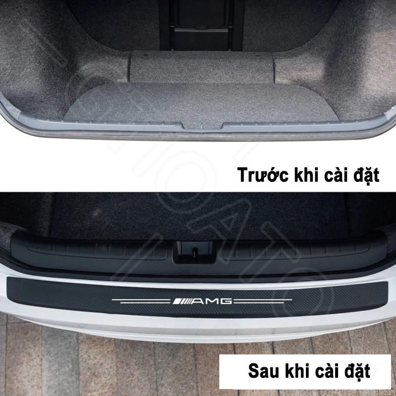 GTIOATO AMG 1 Chiếc Sợi Carbon Dán Xe Bảo Vệ Cốp Sau Xe Hơi DáN ChốNg XưỚC Ô Tô Dán Cốp Xe Hơi Phụ KiệN Ô Tô Cho Mercedes Benz W204 G63 GLC C200 W205 C300 AMG GLC300 E300 W213 W212