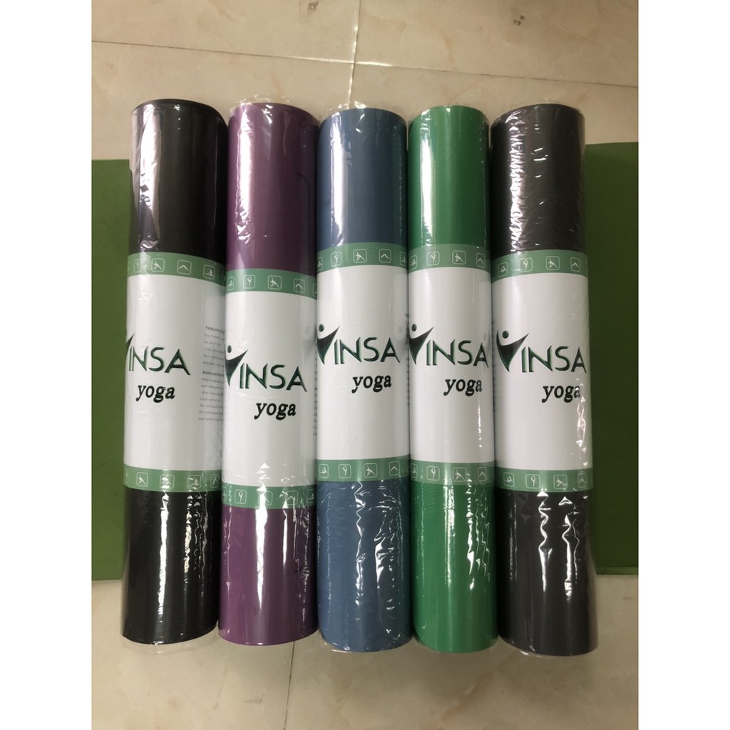 Thảm Tập Yoga Định Tuyến Cao Su Vinsa Dày 5mm Nặng 3.2kg Hàng Cao Cấp + Tặng Kèm Túi Đựng Thảm