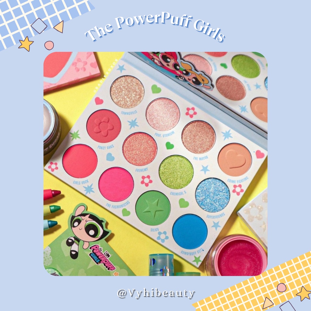 Bảng mắt Colourpop PowerPuff Girls kèm gương