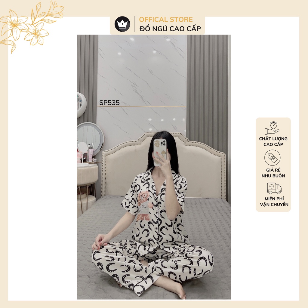 Đồ bộ Pijama - Bộ lụa Latin cộc tay + quần dài Cao Cấp,thiết kế trẻ trung,họa tiết nhẹ nhàng | BigBuy360 - bigbuy360.vn