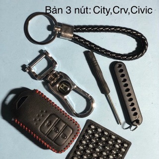 Bao da chìa khoá honda 3 nút city crv civic