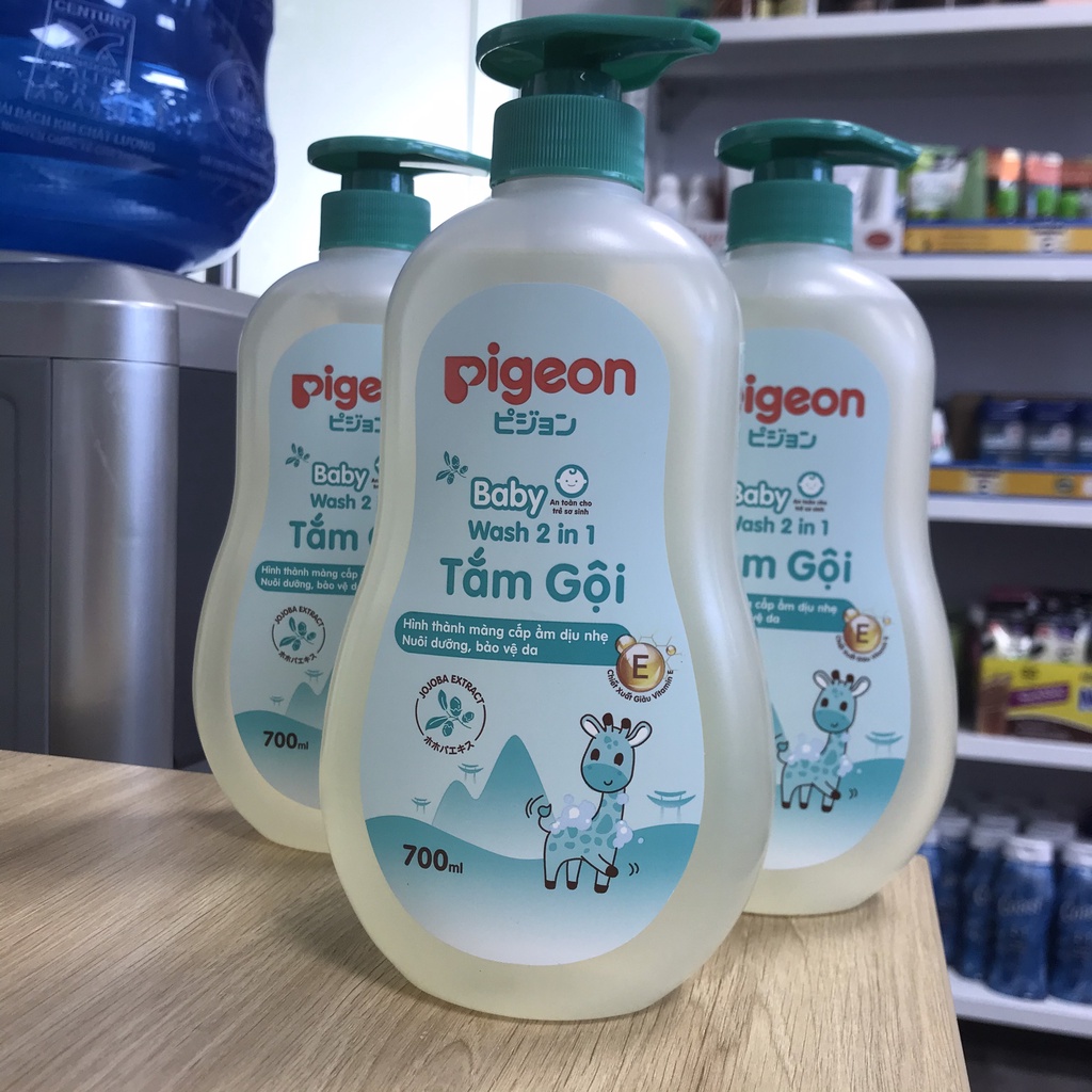 Sữa tắm em bé PIGEON Baby Wash 2in1 Jojoba 700ml 200ml