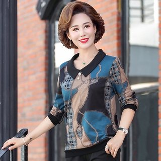 Áo Thun Tay Dài 40-year 50-year Cho Phụ Nữ Trung Niên