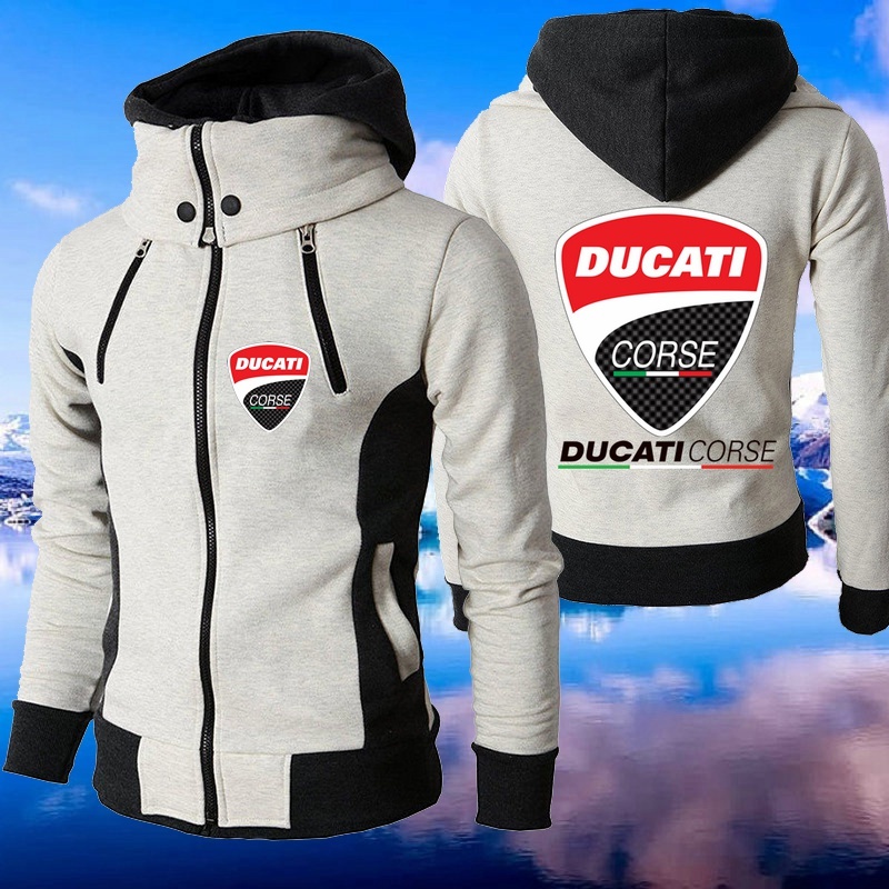 Áo Khoác Có Nón Trùm Đầu Cổ Cao In Logo Ducati Corse Thời Trang Mùa Đông Cho Nam