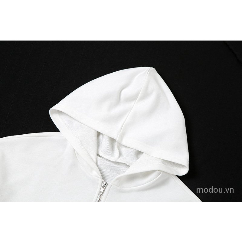 Áo Hoodie Phối Khóa Kéo Thiết Kế Mới Cho Phái Nữ