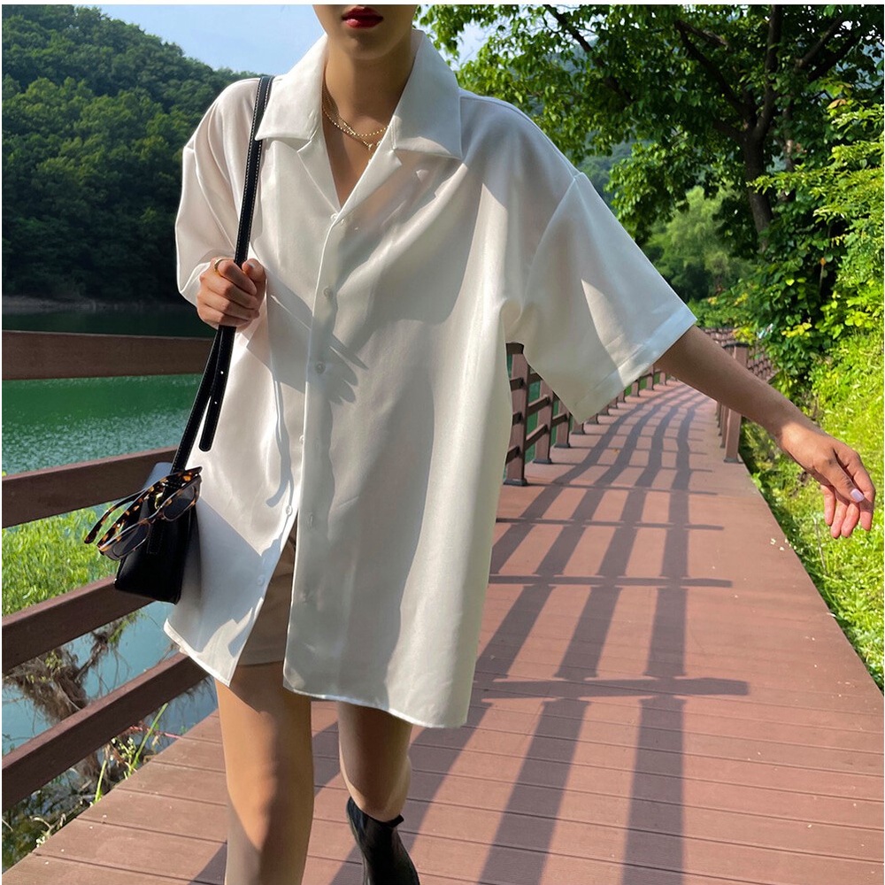 Áo Sơ Mi Ngắn Tay Cổ Bẻ Dáng Rộng Jeep Short Sleeve Shirt LOOKNONE