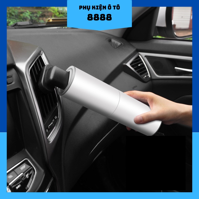 Máy Hút Bụi Ô Tô Mini 8888 Trắng/Đen, 120W, 12V, hút mạnh, sạch sẽ