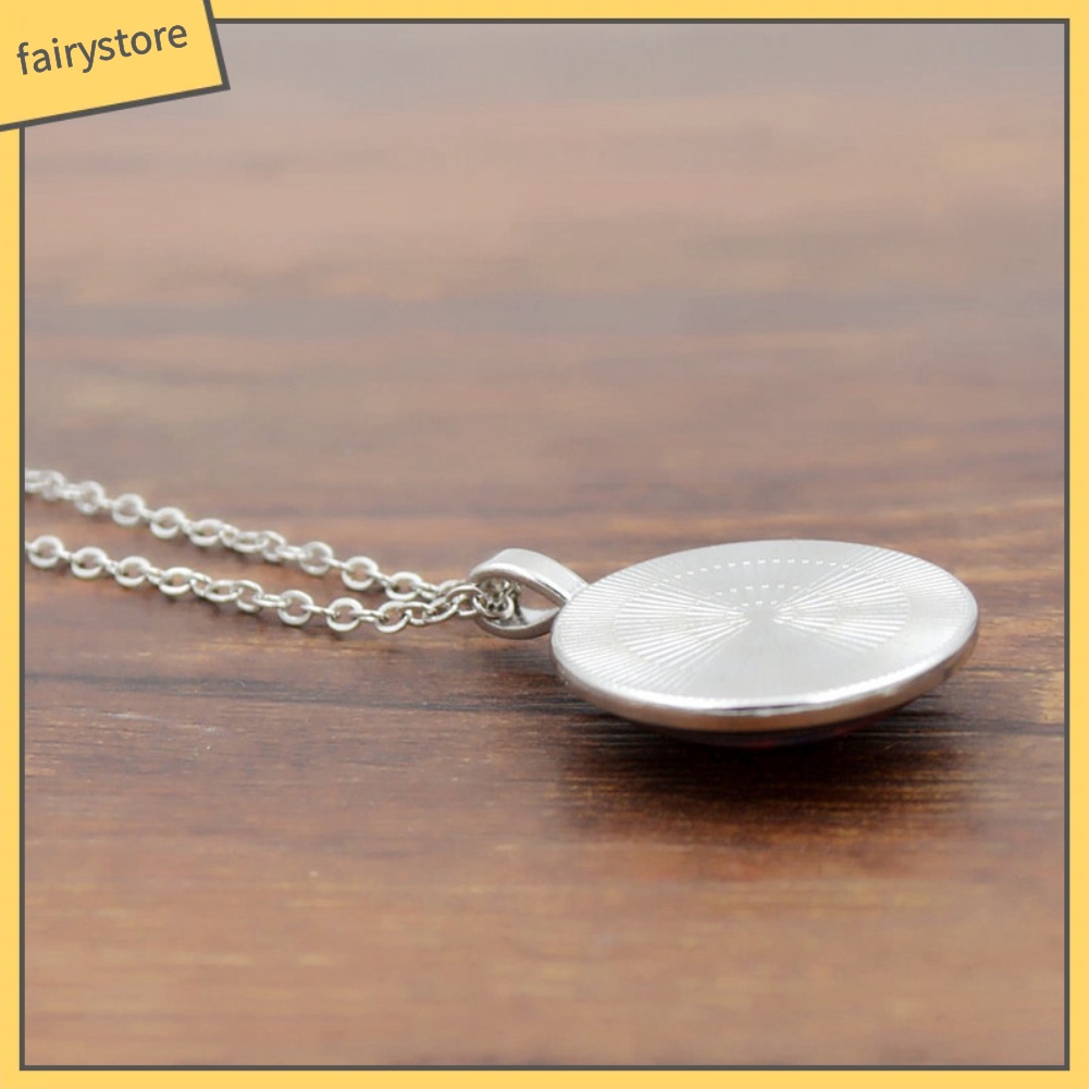 Dây chuyền hợp kim mặt tròn họa tiết hoa độc đáo cho nữ