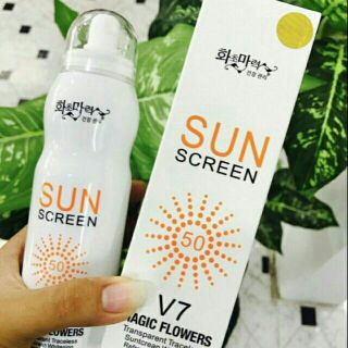 Combo 12 chai💐 💐 Xịt chống nắng Hàn Quốc Sun Screen V7 Magic Flowers 💐 💐bao check mã