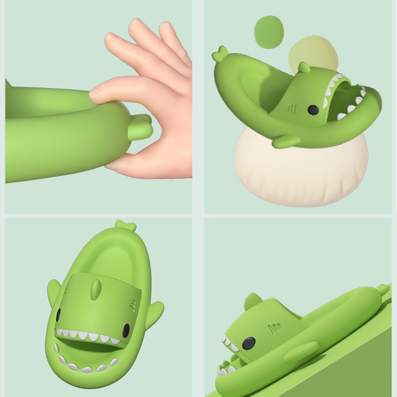 Dép hình cá mập AYUER đế dày mềm mại chống trượt thời trang thích hợp cho ba mẹ và bé 2022