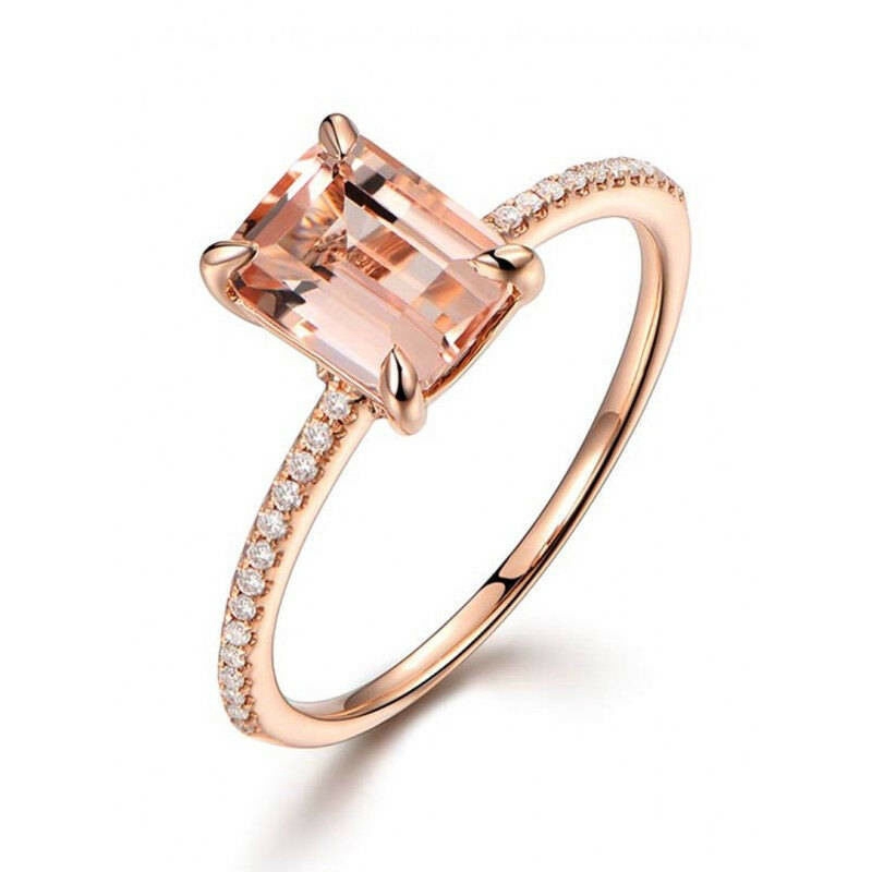 Nhẫn đính đá Topaz màu trắng vàng hồng thời trang thanh lịch